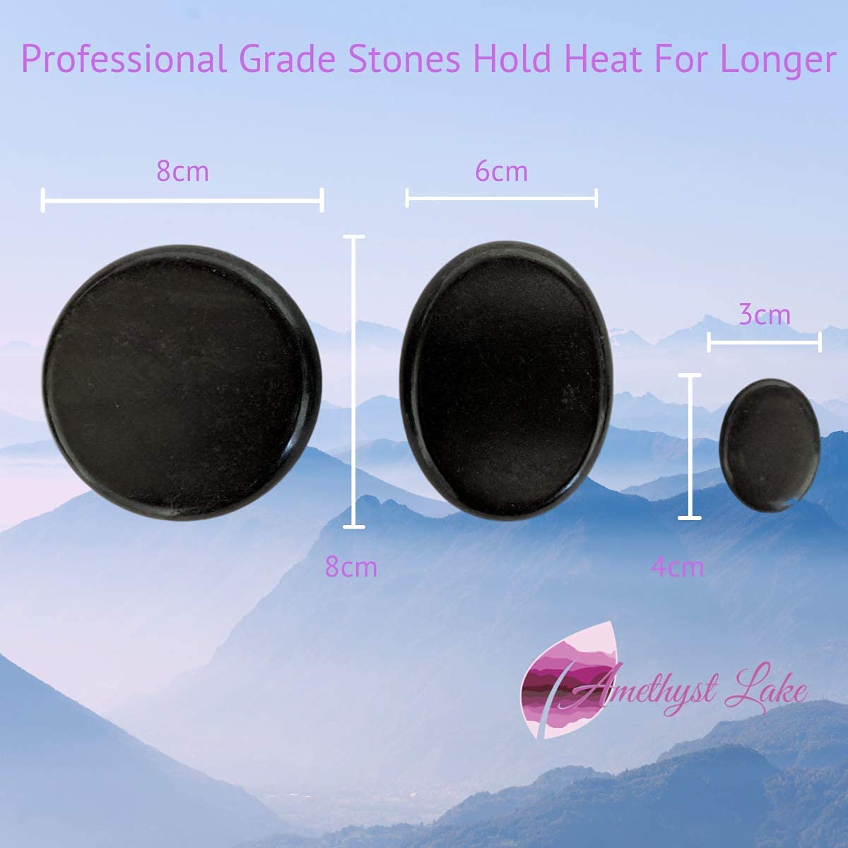Amethyst Lake Hot Stones Massage Heater Bag Kit with Car Charger
