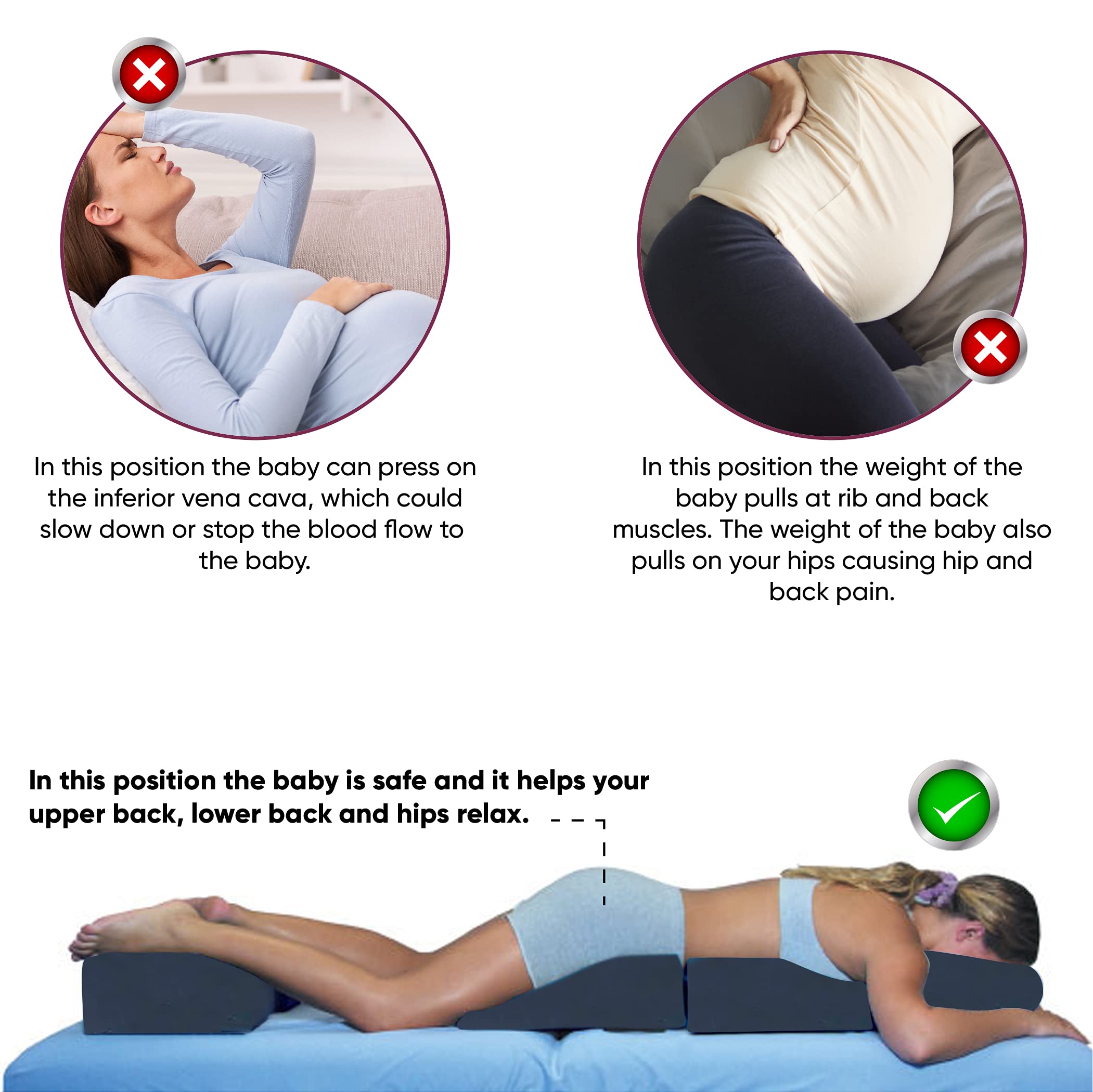 Amethyst Lake Pregnancy Massage Cushion with Headrest