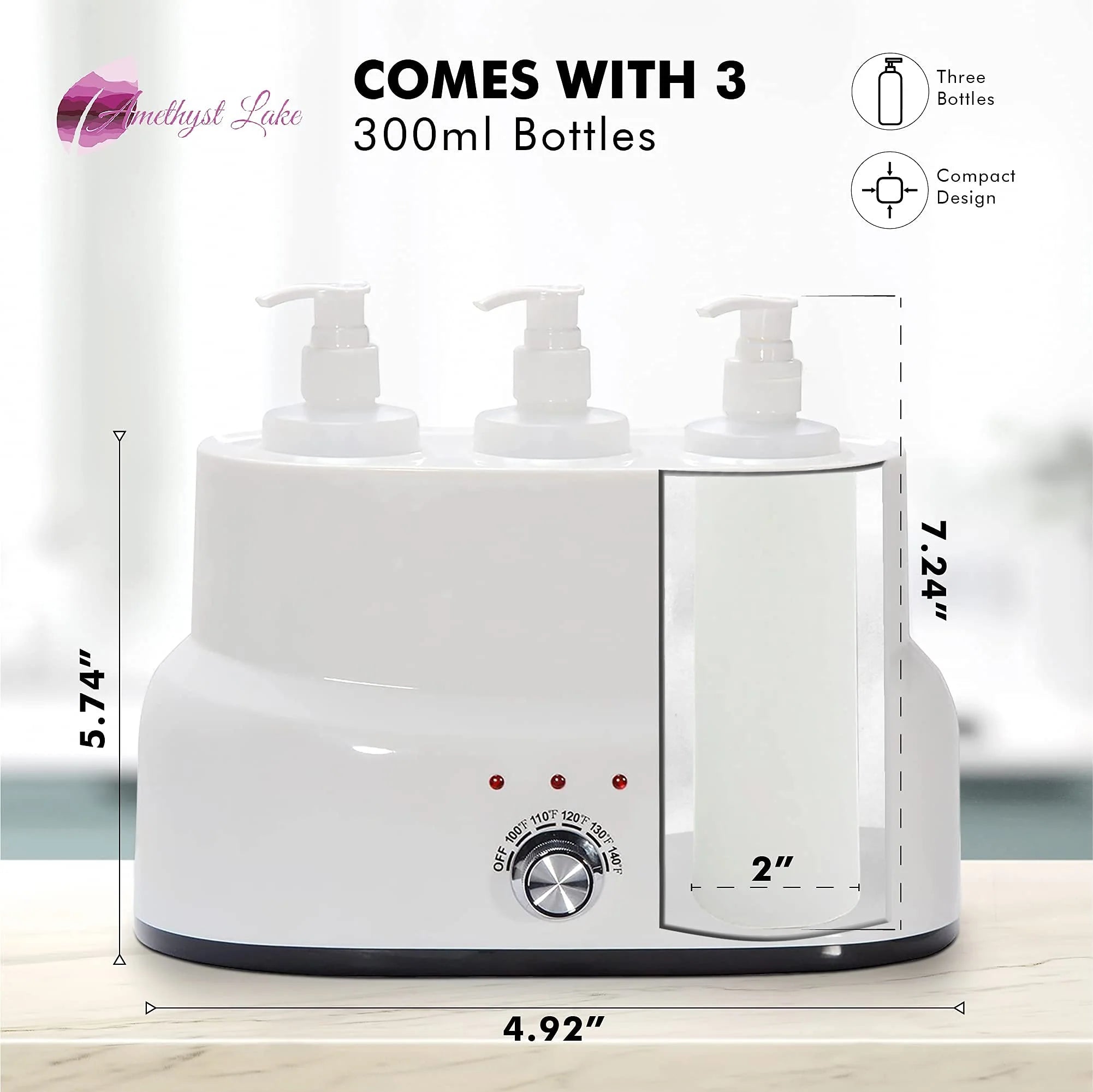 AMETHYST LAKE Oil Warmer Dispenser, Plug-in Electric Warmer Oil Dispenser, 3-Bottles
