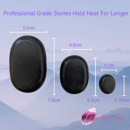 Amethyst Lake Hot Stones Massage Set With Warmer Pot