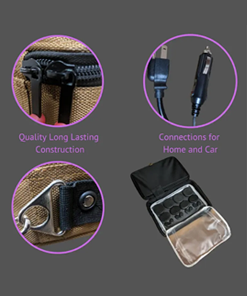 Amethyst Lake Hot Stones Massage Heater Bag Kit with Car Charger