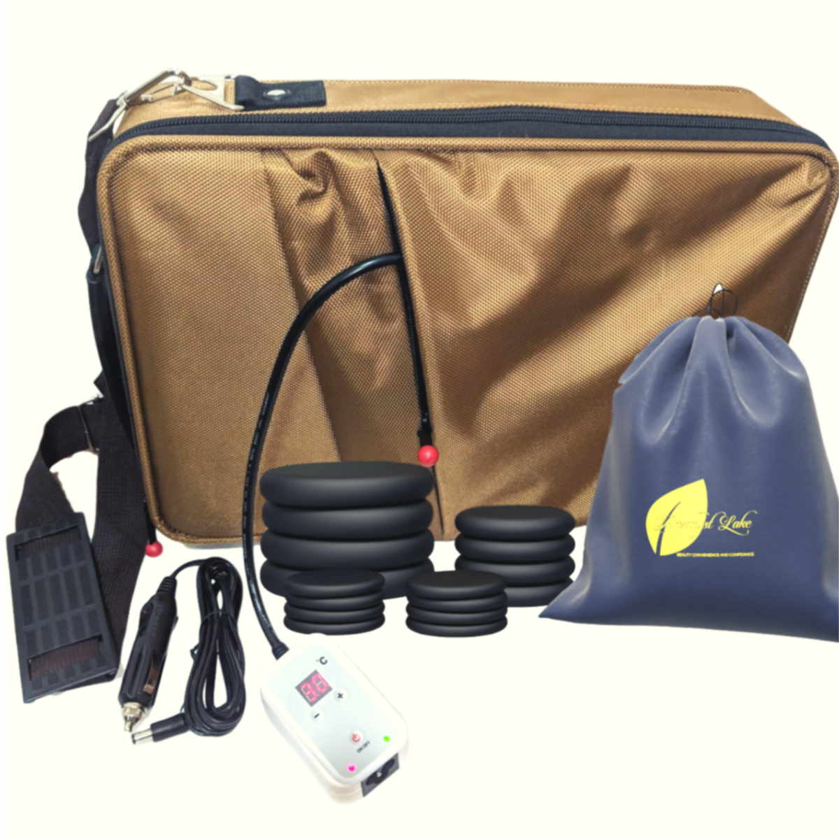 Amethyst Lake Hot Stones Massage Heater Bag Kit with Car Charger