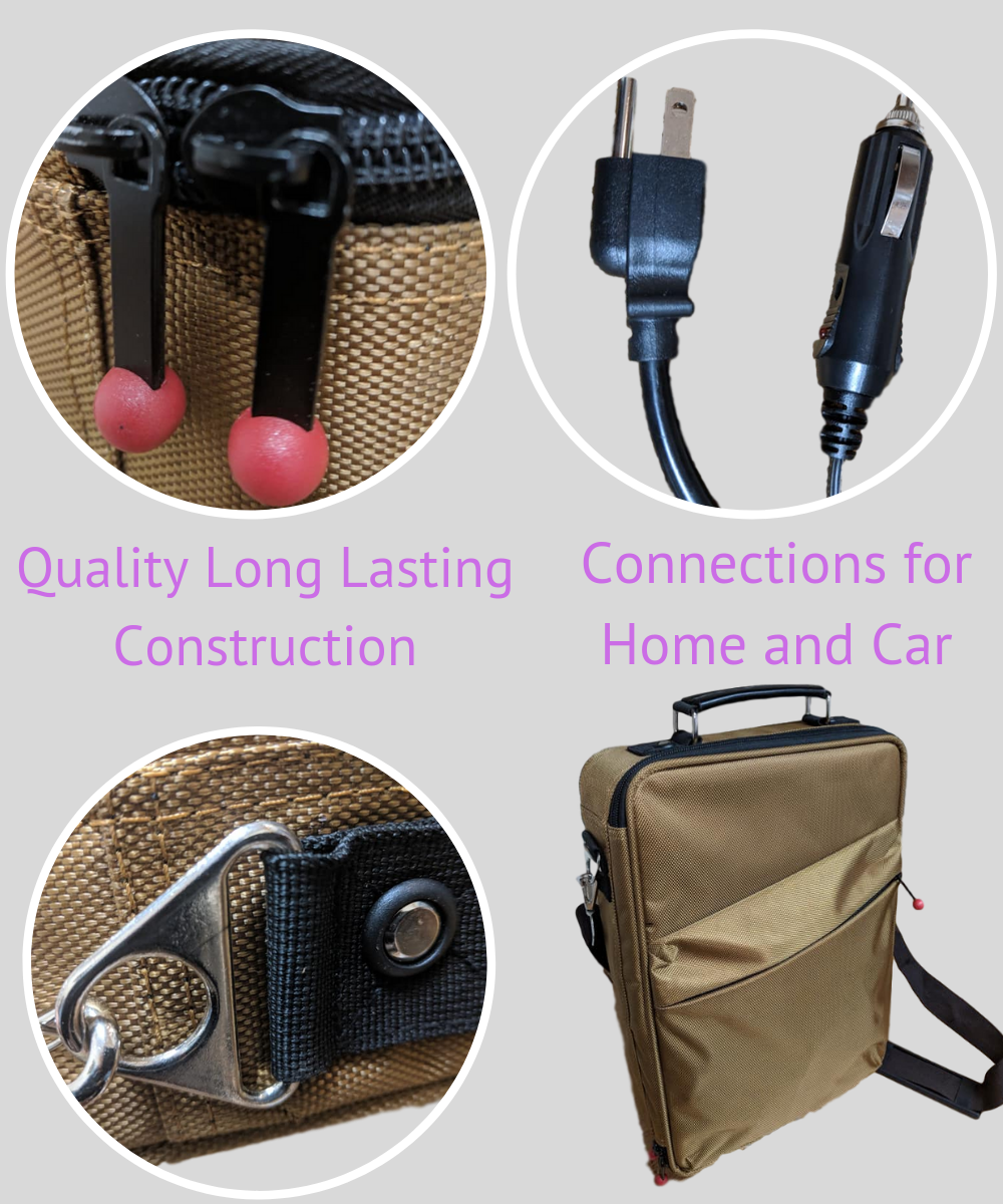 Amethyst Lake Hot Stones Massage Heater Bag Kit with Car Charger